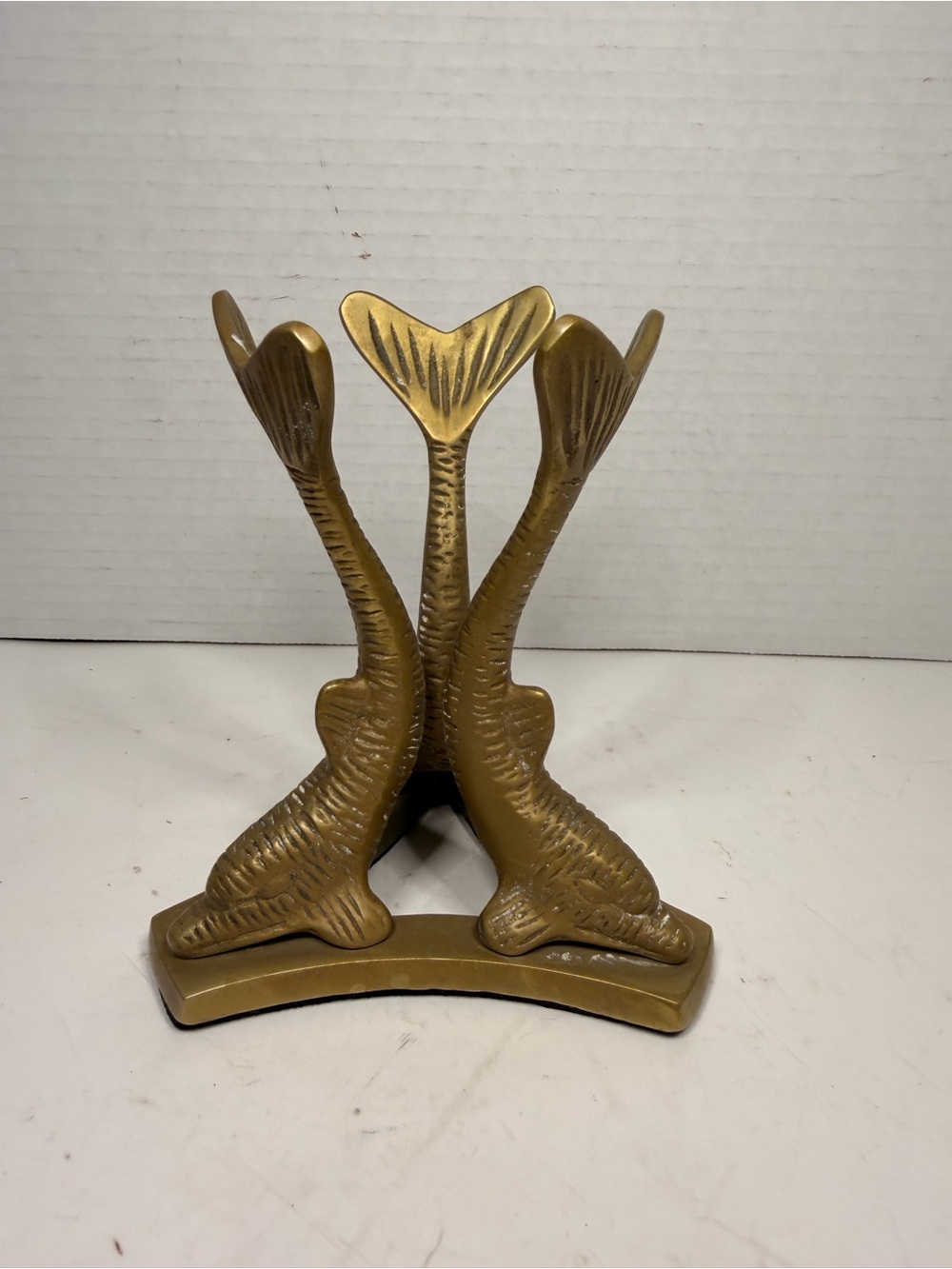 Vintage Brass 3 Dolphin
Tripod Stand Sphere Holder